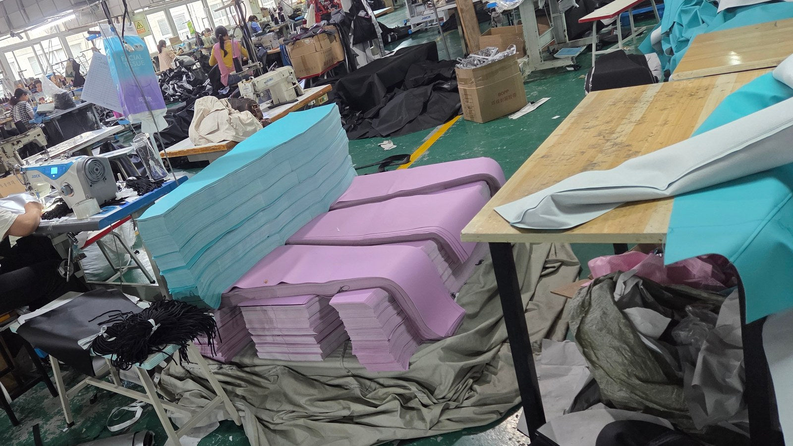 Upholstery cutting and sewing floor