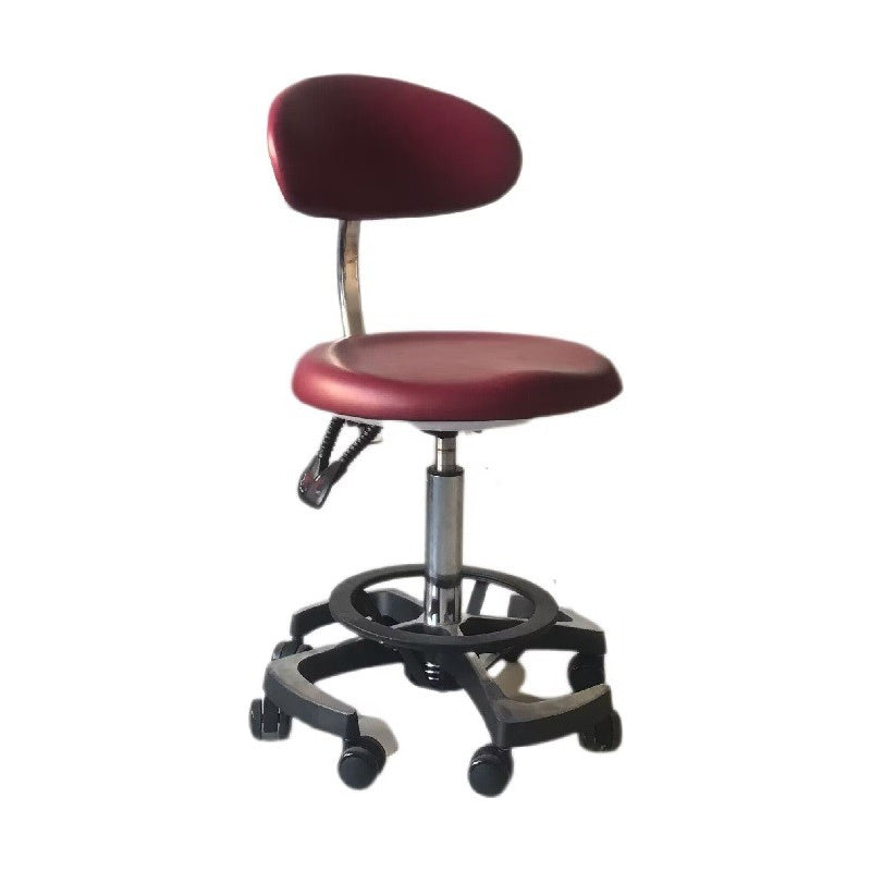 DTL-ZY-56 stool, rear three-quarter view showing the backrest shell and the dual-control levers