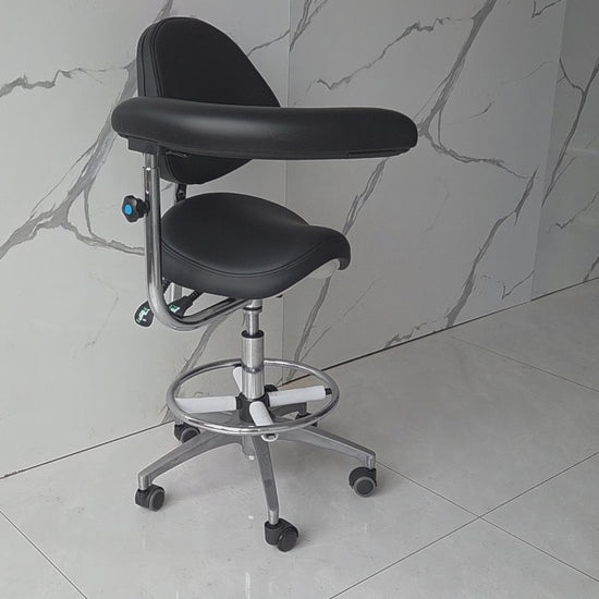 DTL-ZY-18 shell backrest saddle seat surgeon's stool product video