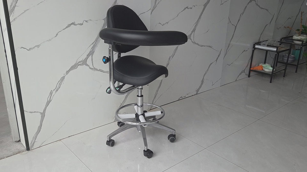 DTL-ZY-18 shell backrest saddle seat surgeon's stool product video